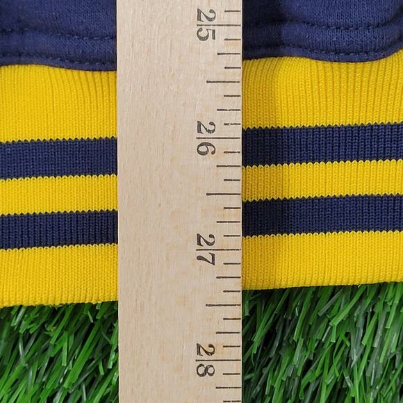 Vintage Charlotte Varsity Ringer Sweatshirt XL 25x27 Navy-Blue Yellow Trim Y2K - Picture 10 of 11
